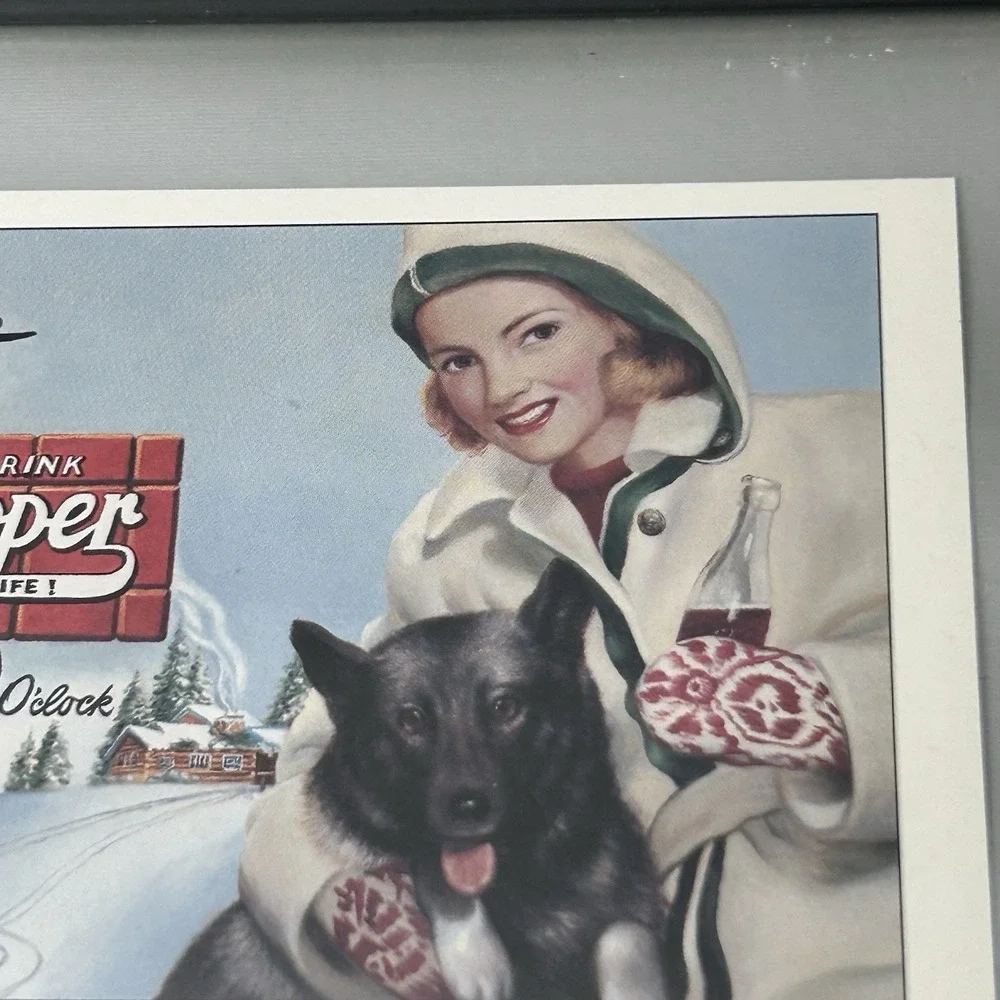 Vintage Framed Dr Pepper Ad 